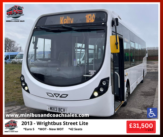 2013 Wright bus Street lite single decker service bus